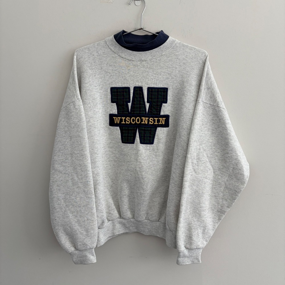 Santee by Pluma Wisconsin Badgers Vintage Sweatshirt Grey XL USA Made